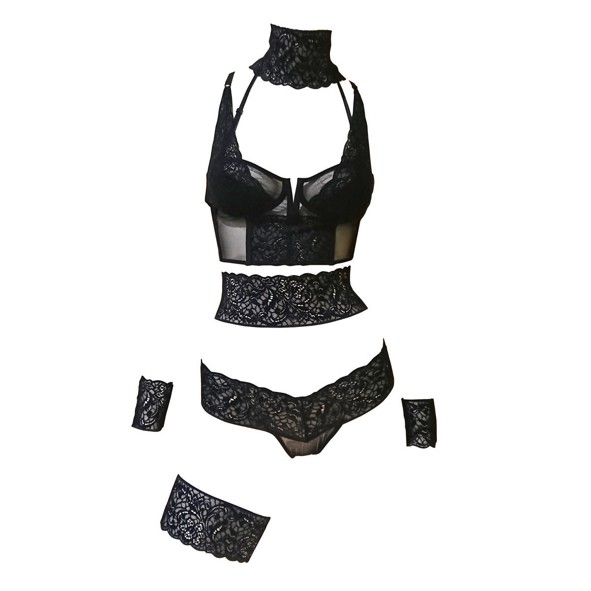 sexy lingerie set in black lace segredo lacrado with underwire and without  rigid cups