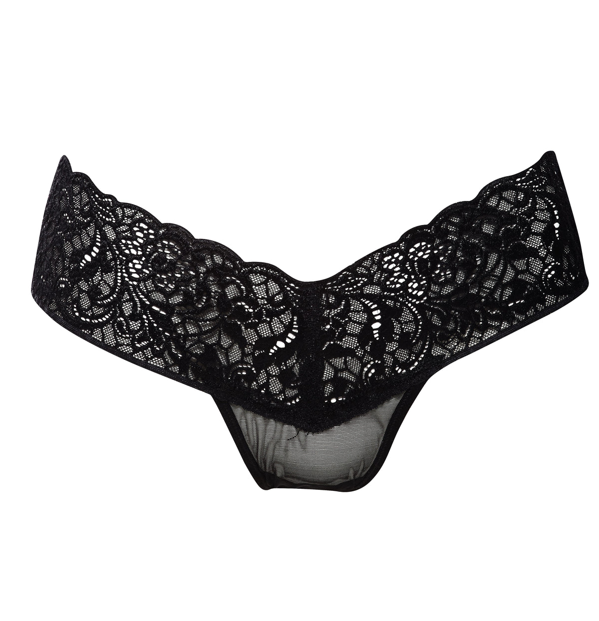 Lace-Top Ruched Bikini Style Panties